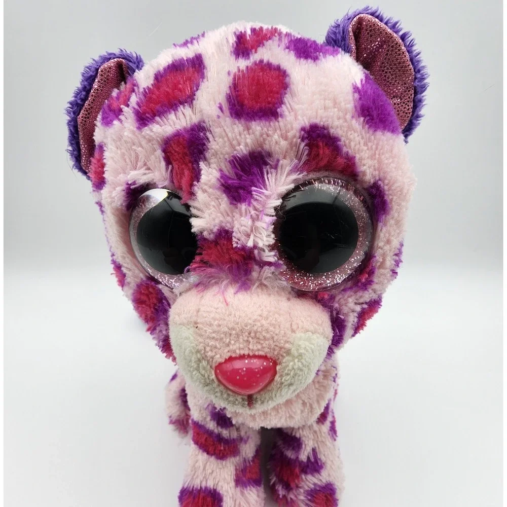 TY Beanie Boos Tasha Gray Pink‎ Leopard 6